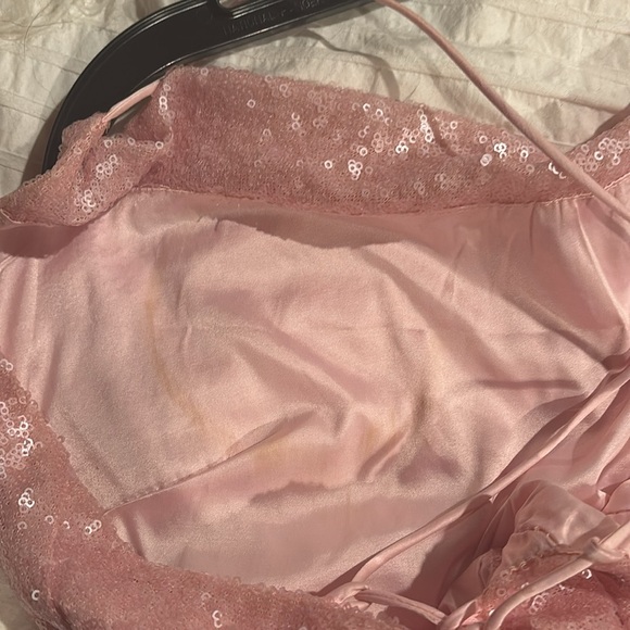 Selfie Leslie Miami Nights Cowl Neck Sequin Mini Dress in light pink - Picture 7 of 8